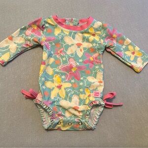Ruffle Butts Pastel Floral Baby Swimsuit